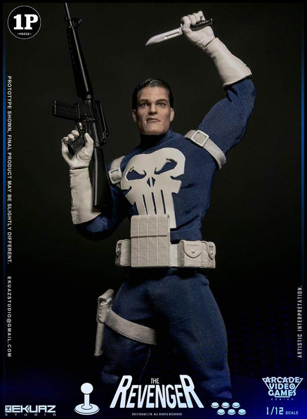 EKUAZ STUDIO 1/12 Arcade Game Avenger Punisher Articulated Figure EKS06