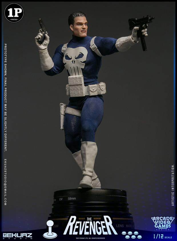 EKUAZ STUDIO 1/12 Arcade Game Avenger Punisher Articulated Figure EKS06