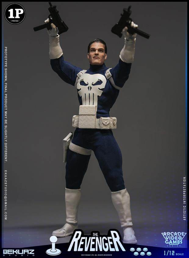 EKUAZ STUDIO 1/12 Arcade Game Avenger Punisher Articulated Figure EKS06