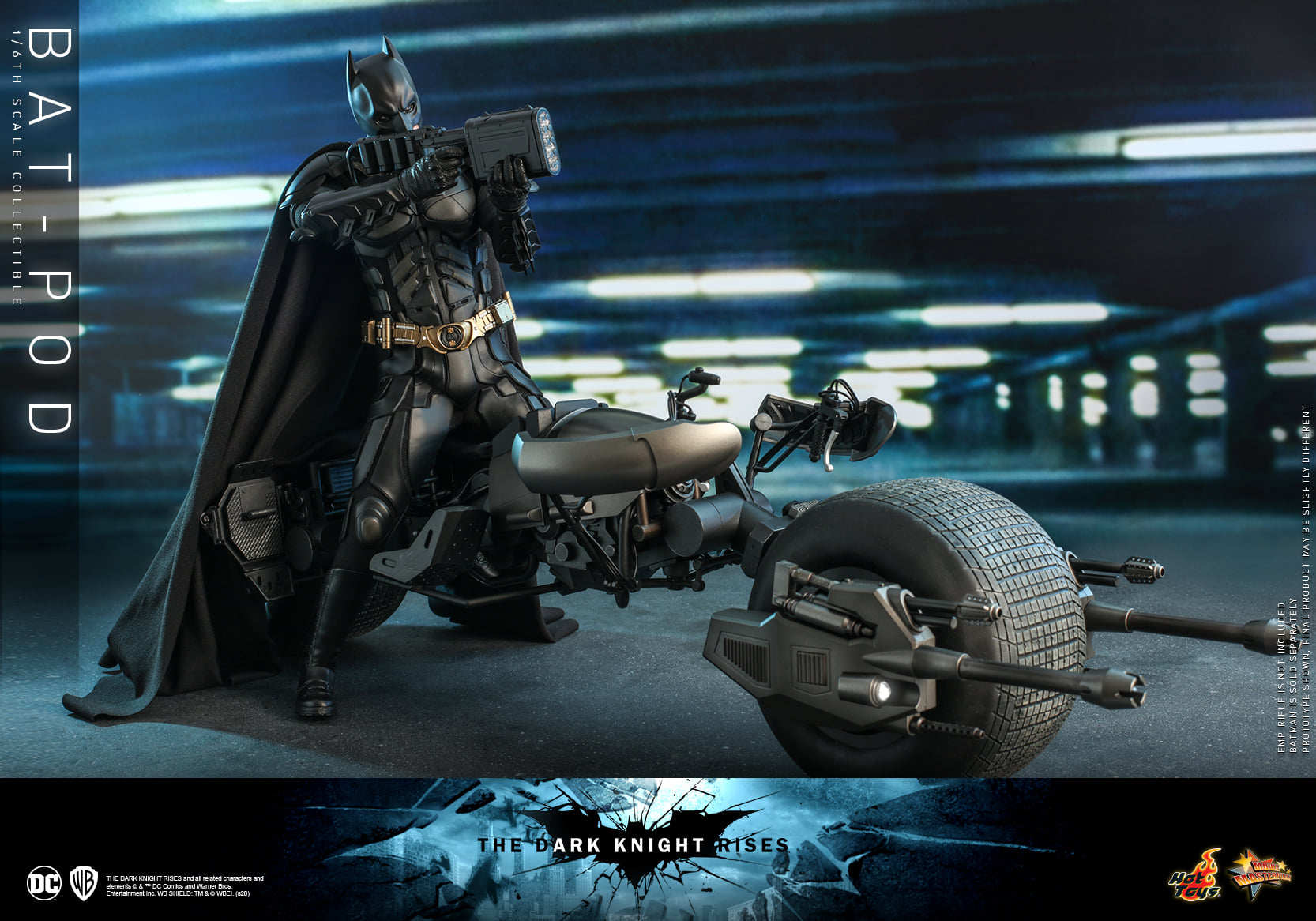 HOTTOYS 1/6 Dark Knight Bale Batman Motorcycle DX19 Action Figure MMS591