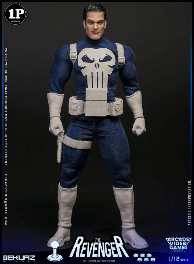 EKUAZ STUDIO 1/12 Arcade Game Avenger Punisher Articulated Figure EKS06