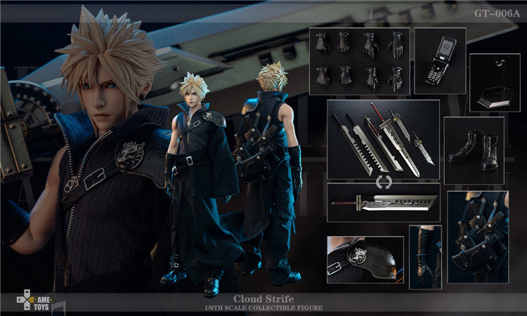 GAMETOYS 1/6 Fantasy Warriors AC Version Final Cloud Action Figure GT-006