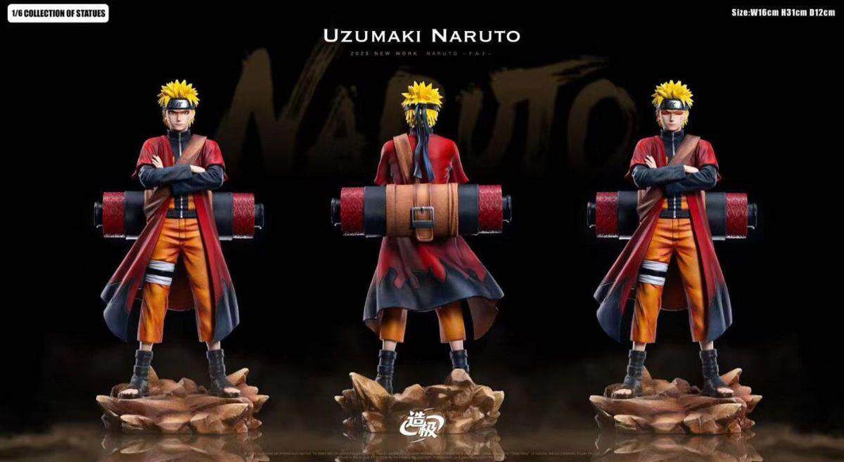 Naruto's new 31cm sage mode Naruto model figure double-headed carving luxury GK figure