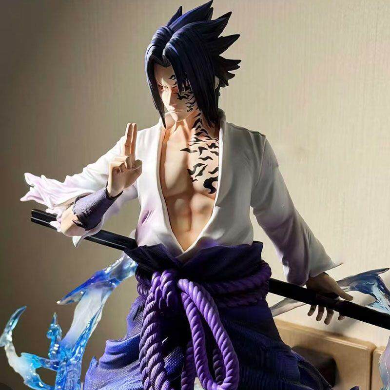 Naruto large size 33CM luminous curse seal Sasuke figure model GK statue figure