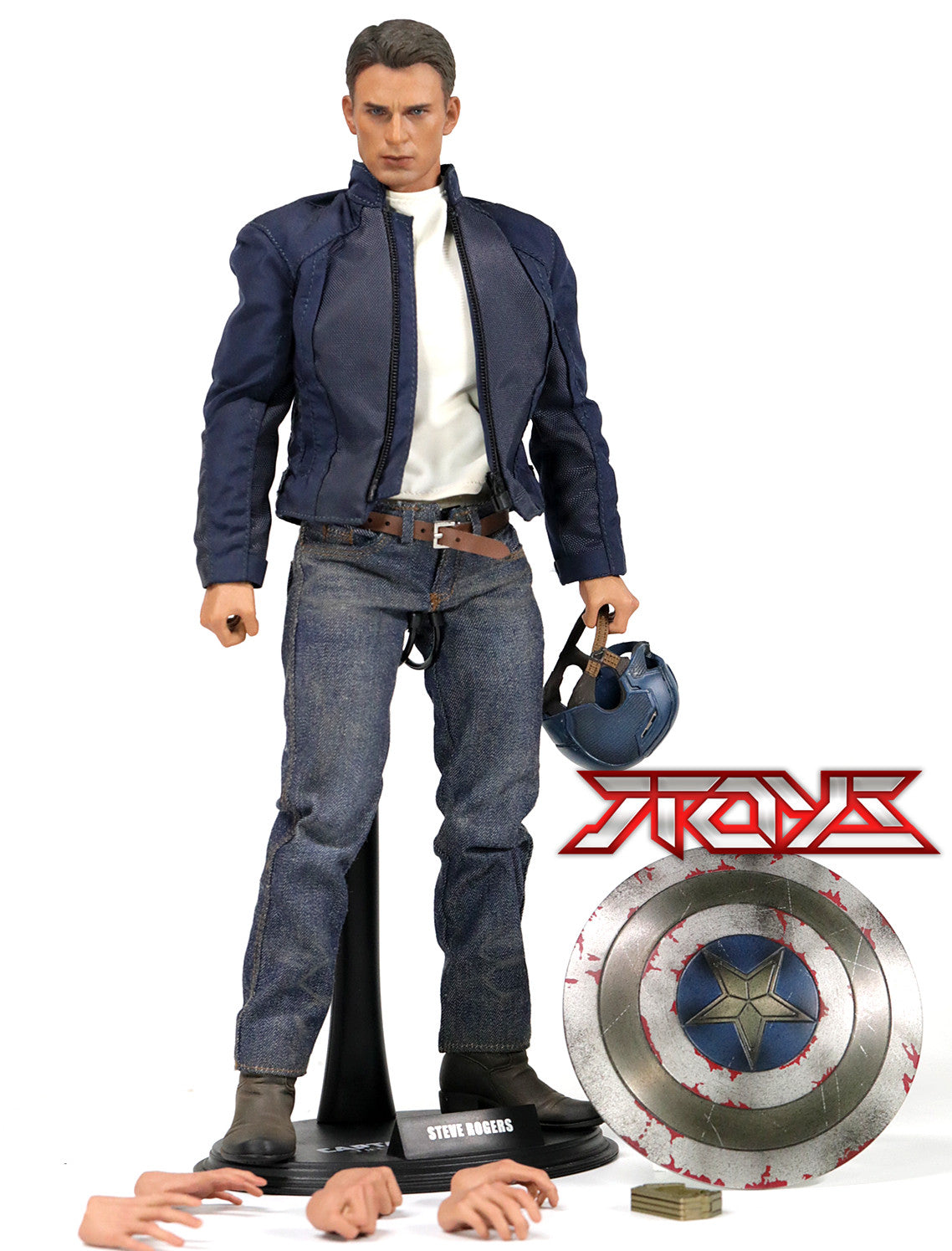 Hot Toys HT 1/6 MMS243 Captain America 2 Captain America Large Set Stealth Suit Casual Outfit Set Articulated Figure