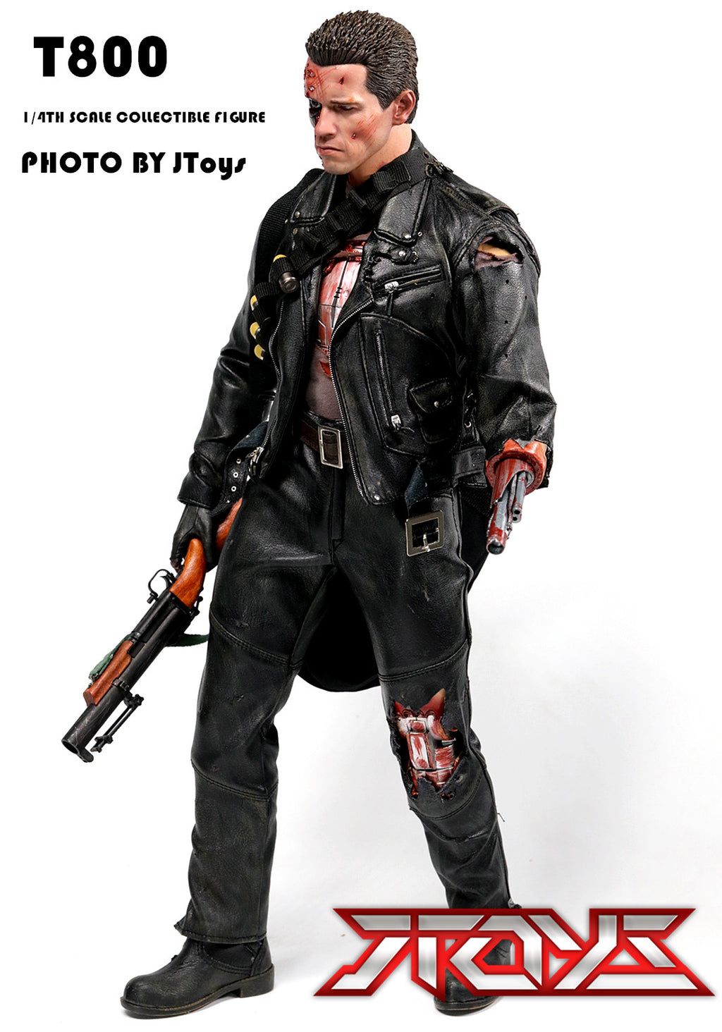 ENTERBAY EB 1/4 HD Terminator 2 T2 Battle Damaged Version Arnold T800 Action Figure