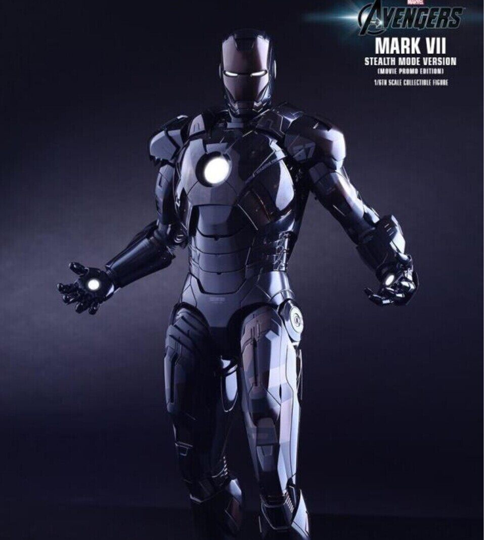 HT Hottoys Stealth MK7 Venue Edition Black Iron Man Chocolate MMS282 Action Figure