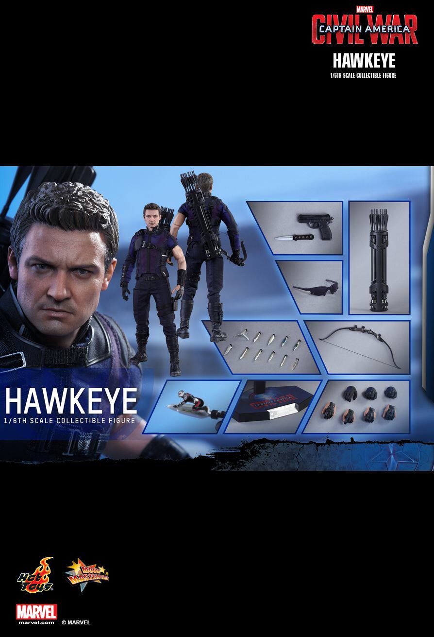 HT HOTTOYS 1/6 Captain America 3 Civil War Hawkeye 3.0 Jerry Hawkeye action figure