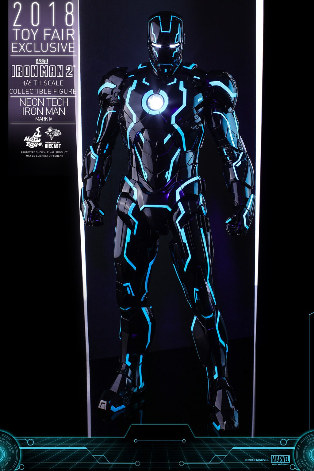 HOTTOYS HT MMS485D24 1/6 Iron Man Alloy Nightclub MK4 Light Speed Blue Action Figure