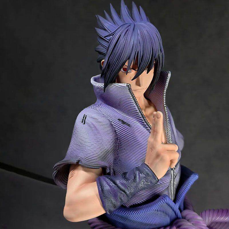 Naruto anime peripheral figures double-headed sculpture 36cm Samsara Eye Sasuke limited edition GK figure
