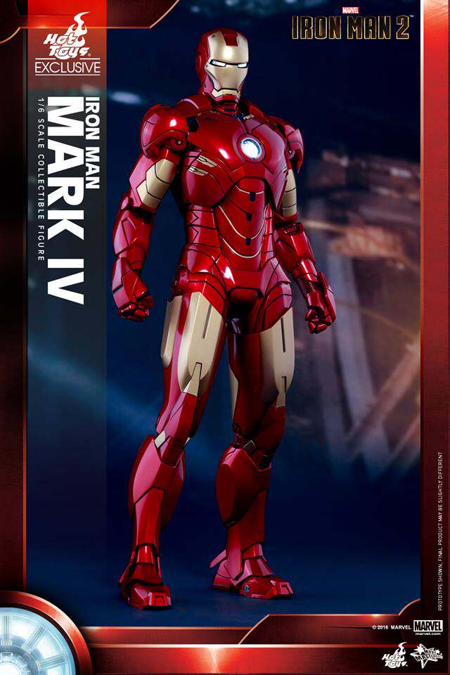HOTTOYS HT Iron Man MK4 Metallic 1/6 Plastic Disney Limited MMS338 Action Figure