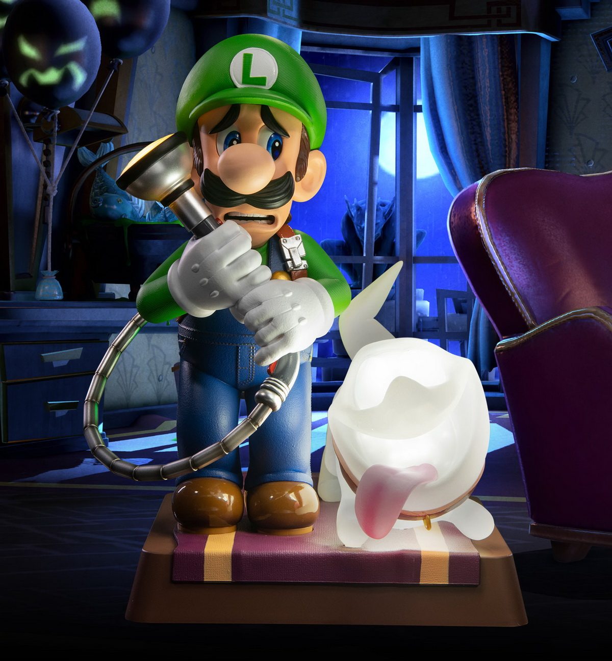 First 4 Figures 9-inch Luigi and Ghost Dogs, Haunted House 3, Luigi's Mansion 3 Figures, LM03CO