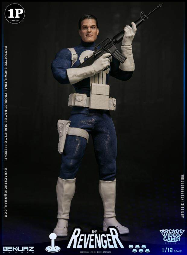 EKUAZ STUDIO 1/12 Arcade Game Avenger Punisher Articulated Figure EKS06