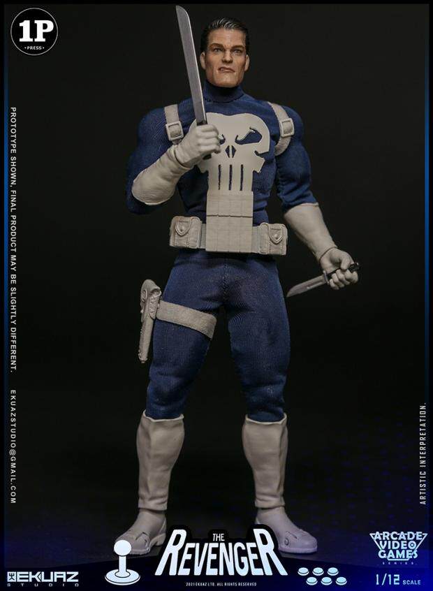 EKUAZ STUDIO 1/12 Arcade Game Avenger Punisher Articulated Figure EKS06