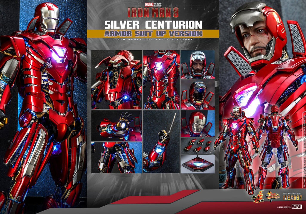 HT 1/6 MMS618 Iron Man 3 MK33 Silver Centurion Explosive Armor Version Action Figure