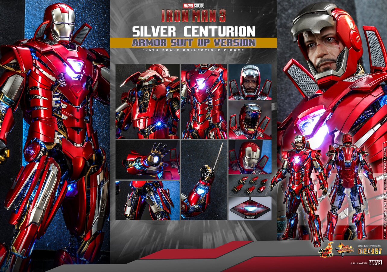 HT 1/6 MMS618 Iron Man 3 MK33 Silver Centurion Explosive Armor Version Action Figure