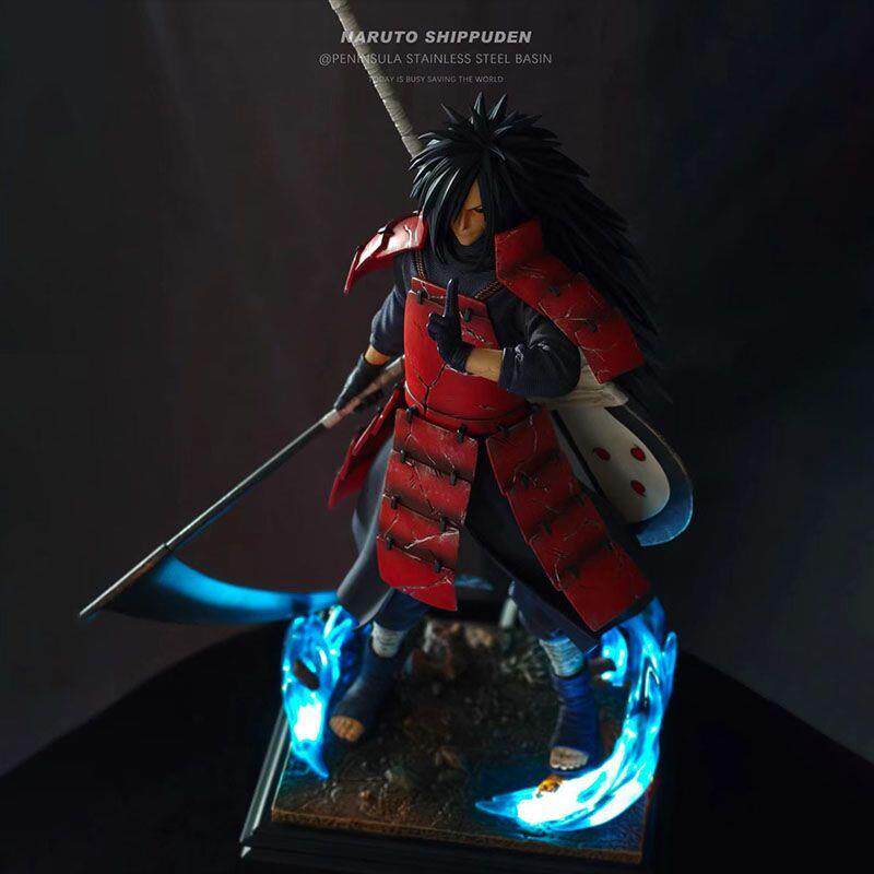 Naruto 36cm luminous earth reincarnation Uchiha Madara scene base GK figure