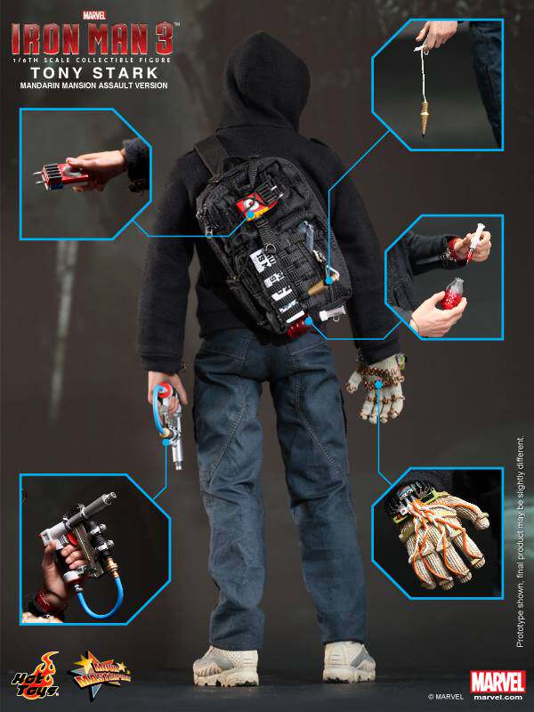 Hot Toys HT MMS207 Iron Man 3 1/6 Stealth Repairman Standard Version Tony