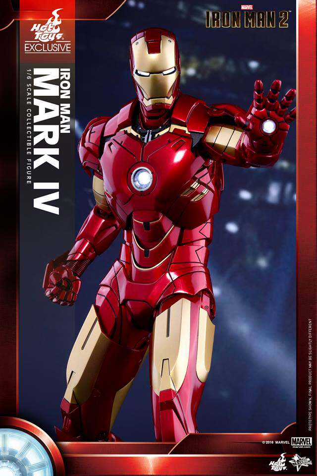 HOTTOYS HT Iron Man MK4 Metallic 1/6 Plastic Disney Limited MMS338 Action Figure