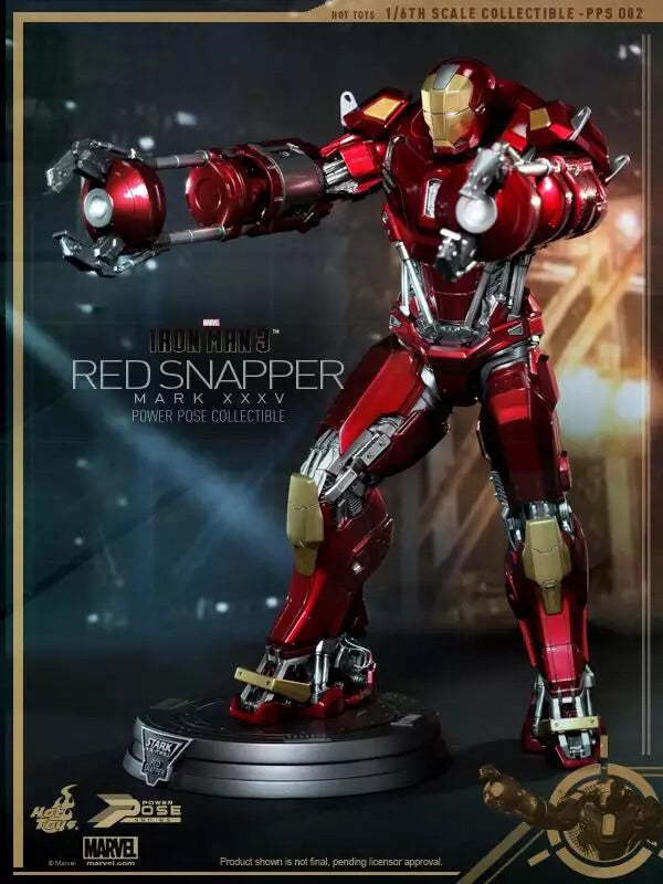 HOTTOYS HT Iron Man 3 MARK 1/6 MK35 XXXV Red Snapper PP002 Non-Alloy Action Figure