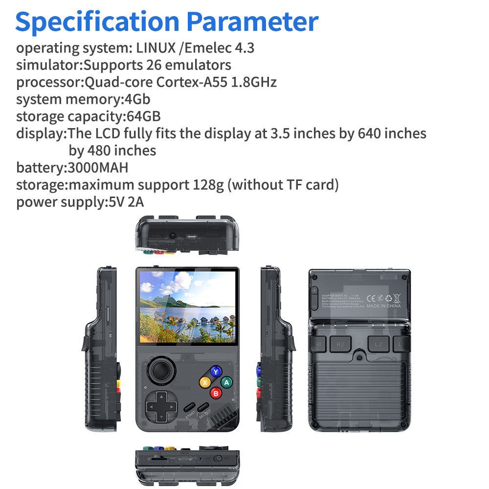 Handheld game console retro HD 64G Can connect to TV 3D Arcade 4K