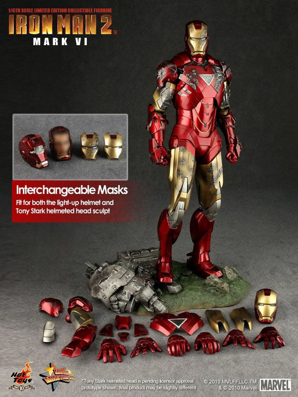 HT hottoys Iron Man 2 1/6 MK61.0 MARK6 MMS132 battle damaged double figure