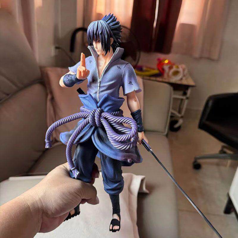 Naruto anime peripheral figures double-headed sculpture 36cm Samsara Eye Sasuke limited edition GK figure