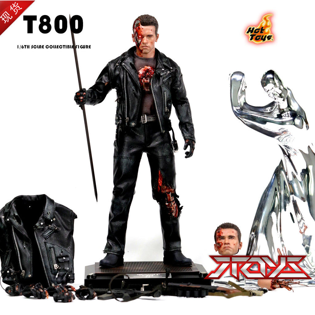 HOTTOYS HT 1/6 DX13 Terminator 2 T-800 1/6 Arnold Battle Damaged VIP Deluxe Edition  action figures