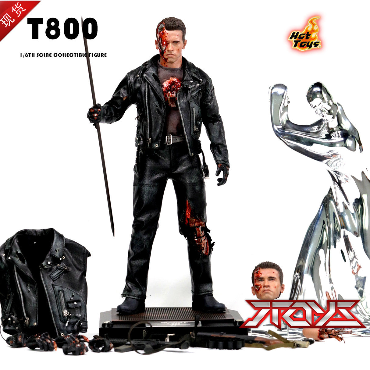 HOTTOYS HT 1/6 DX13 Terminator 2 T-800 1/6 Arnold Battle Damaged VIP Deluxe Edition  action figures