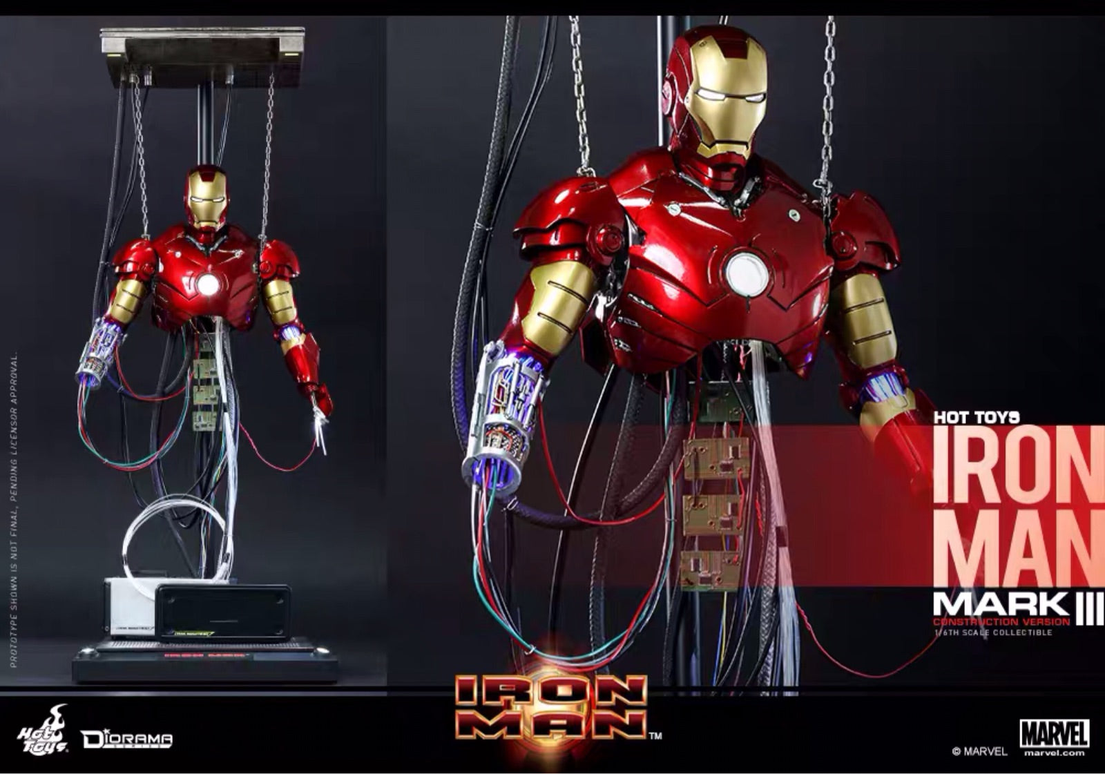 HT Hottoys 1/6 Iron Man Paraplegia MK3 half body repair debugging scene platform movable figure