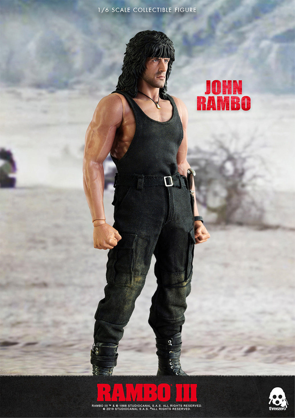 Threezero 3A 1/6 First Blood 3 Rambo Stallone Figure 3Z0169