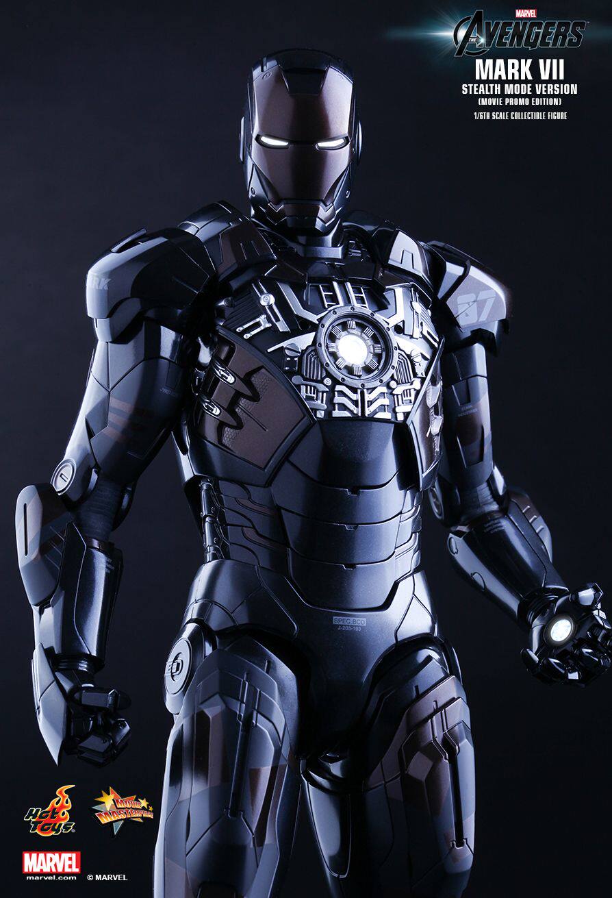 HT Hottoys Stealth MK7 Venue Edition Black Iron Man Chocolate MMS282 Action Figure