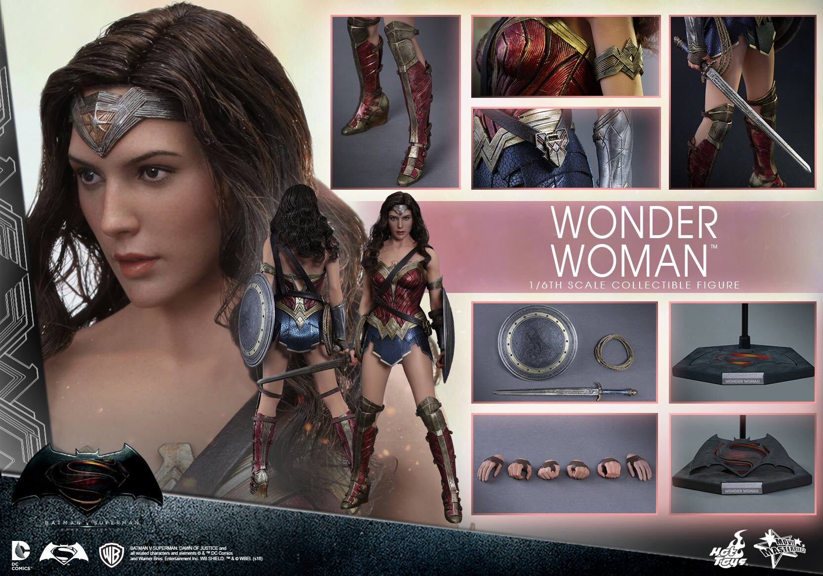 OTTOYS HT MMS359 Batman v Superman Dawn of Justice Wonder Woman 1.0 Action Figure