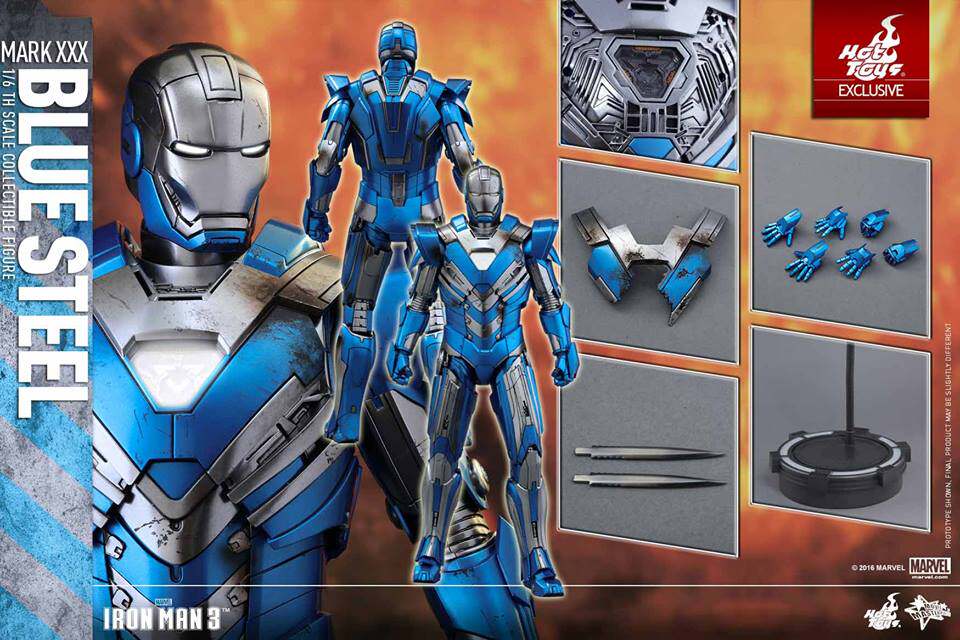 HotToys HT Iron Man 3 MK30 Blue Steel Limited Edition MMS391 Action Figure
