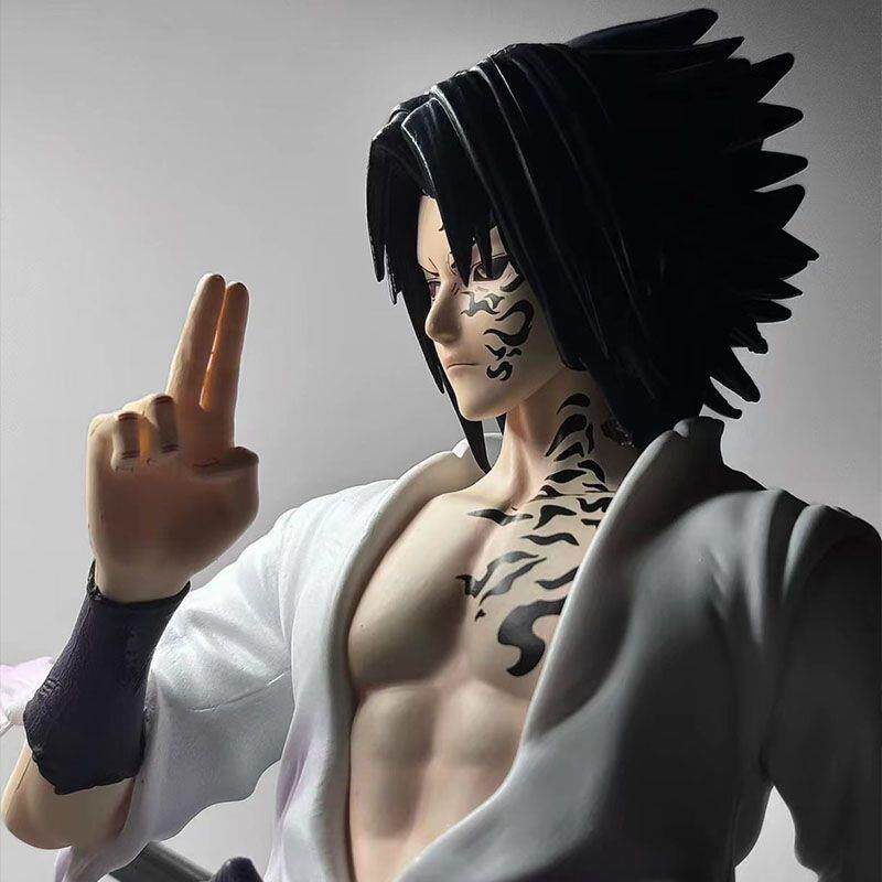 Naruto large size 33CM luminous curse seal Sasuke figure model GK statue figure
