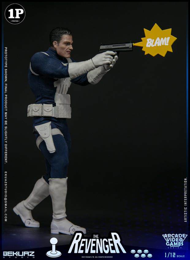 EKUAZ STUDIO 1/12 Arcade Game Avenger Punisher Articulated Figure EKS06