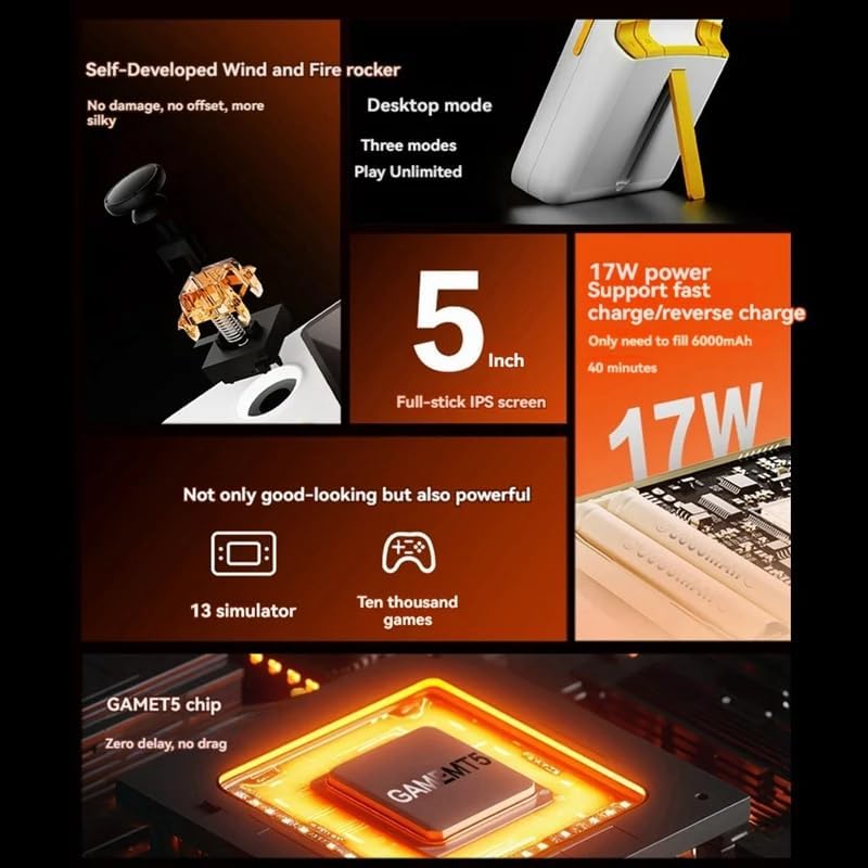 5-Inch IPS Screen Retro Handheld Game Console with Games 13 Simulators Linux System