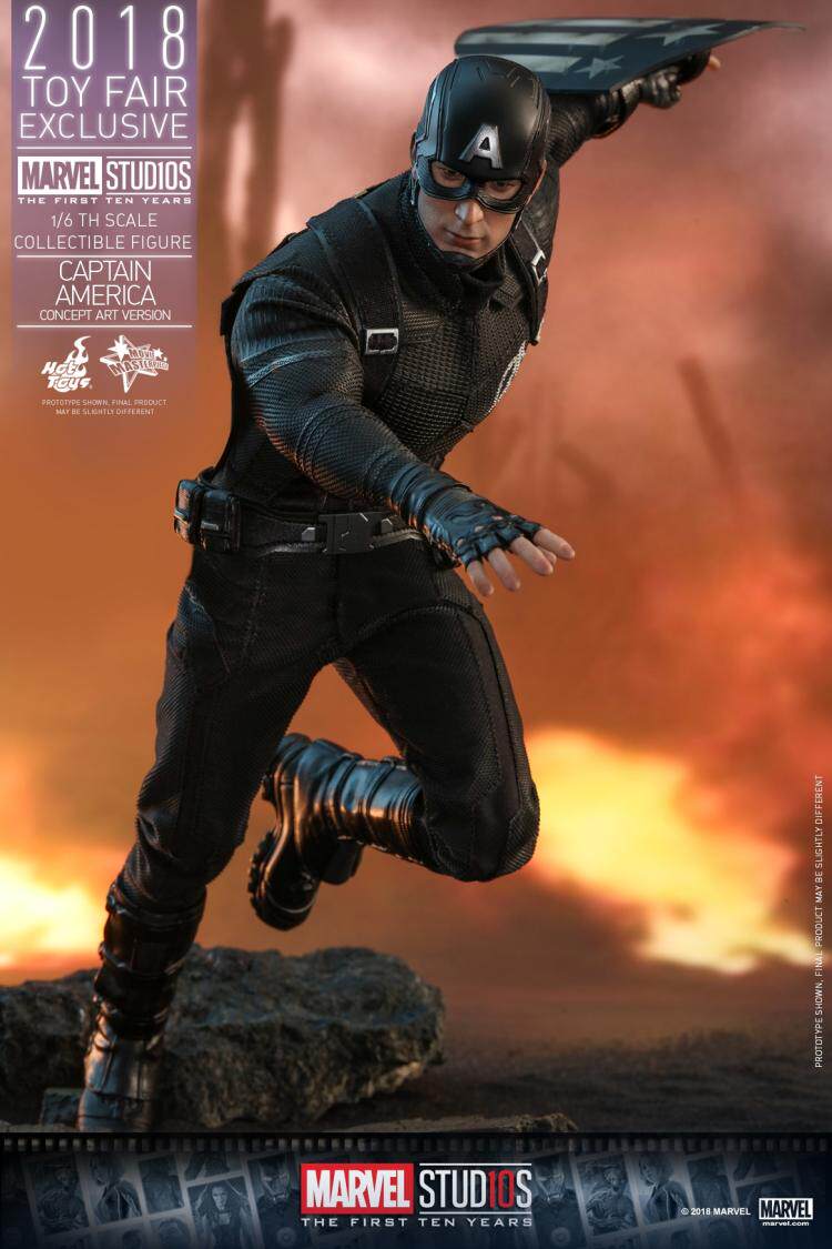 HOTTOYS 1/6 10th Anniversary Black Captain America Figure 2018 Venue Edition MMS488