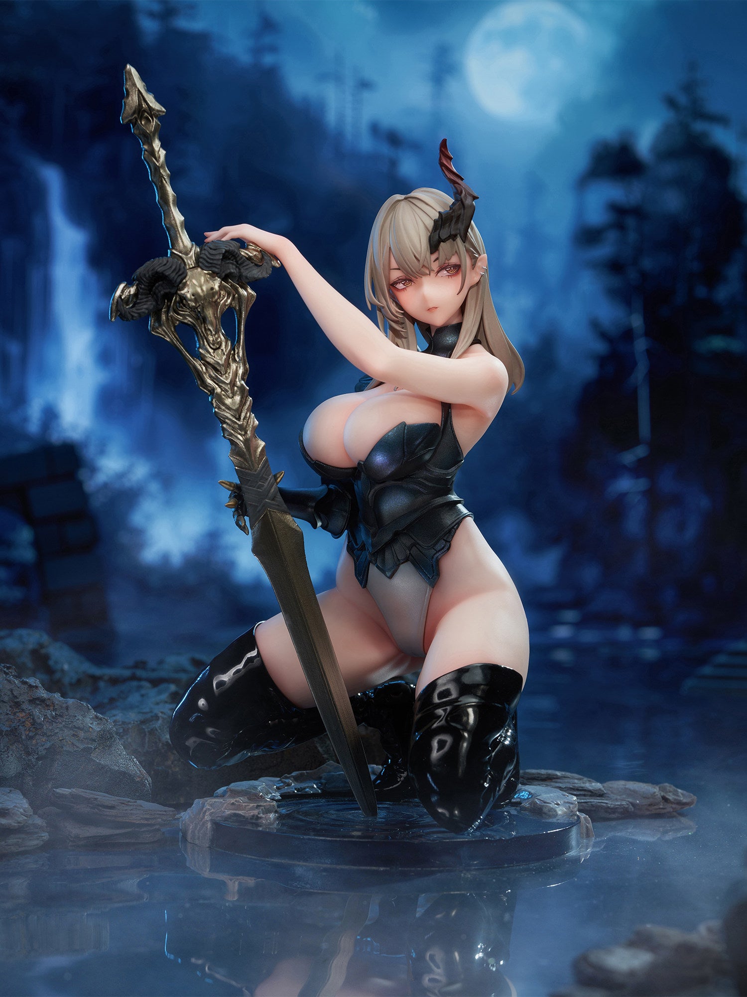 Demon Hunter - Selene: Magnetic-Activated Light-Up Golden Eyes, Soft-Touch Silicone-Coated Figure