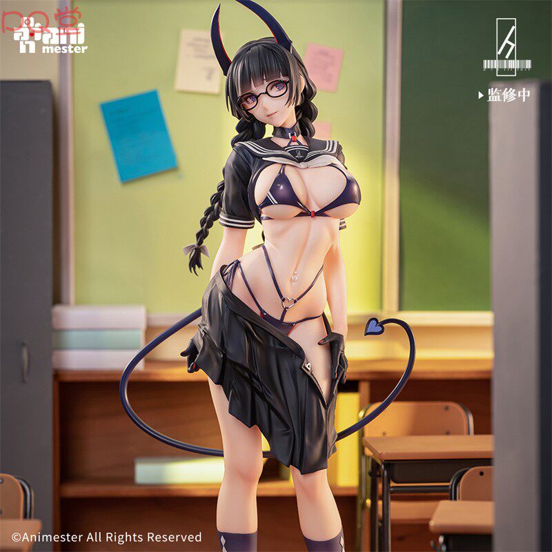 AniMester Succubus Disciplinary Committee Member Reina Figure with Water Decal Eyes and Replaceable Face