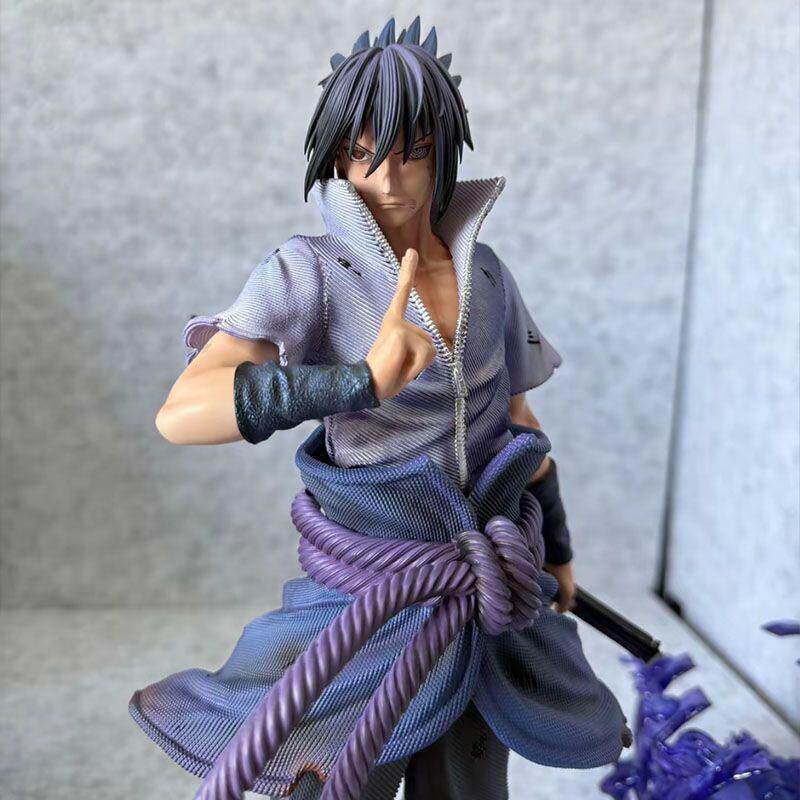 Naruto anime peripheral figures double-headed sculpture 36cm Samsara Eye Sasuke limited edition GK figure