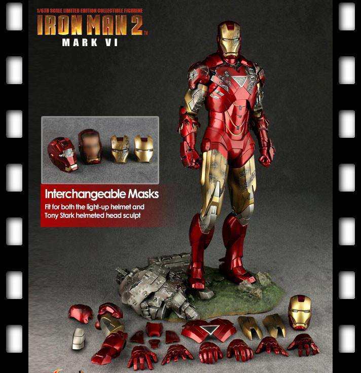 HT hottoys Iron Man 2 1/6 MK61.0 MARK6 MMS132 battle damaged double figure