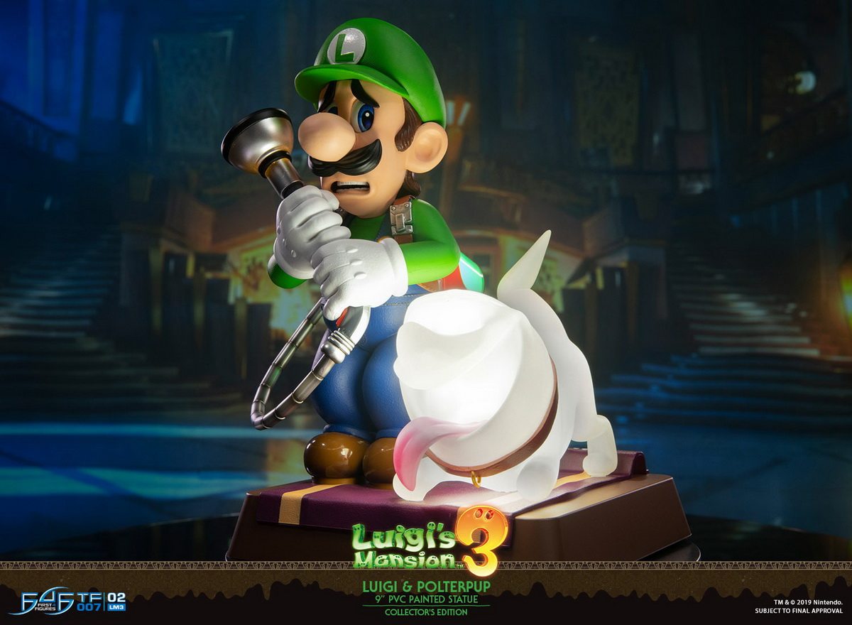 First 4 Figures 9-inch Luigi and Ghost Dogs, Haunted House 3, Luigi's Mansion 3 Figures, LM03CO