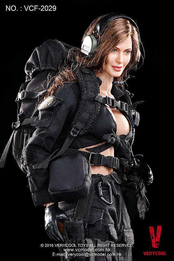 VERYCOOL VCF-2029 1/6 Black Female Shooter Angelina Jolie Figure