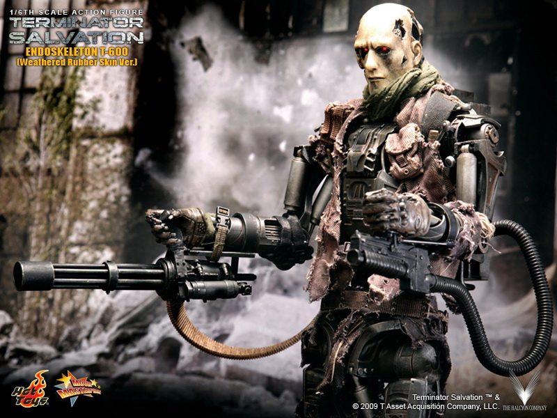 HT HotToys 1:6 Terminator 4 T600 Skeleton Battle Damaged Version Leatherface Action Figure