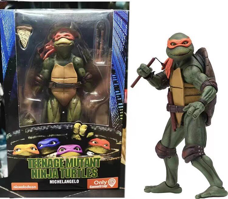 Set of four NECA Teenage Mutant Ninja Turtles SDCC venue limited 1990 movie version movable figure