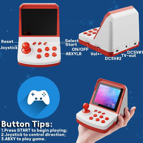 3.2-inch Retro Mini Arcade Machines TV HD Output 360° Remote Control Experience the Joy