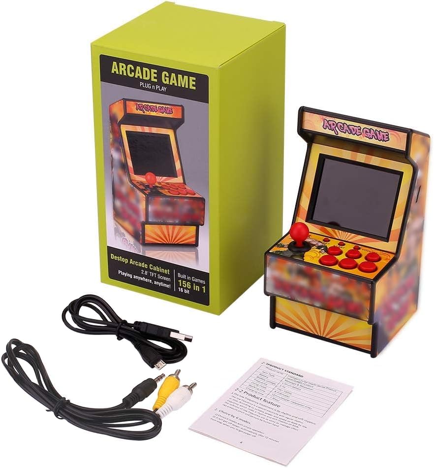 2.8" Screen 16 Bit Mini Arcade Game Machine Built In Classic Handheld Games With Rechargeable Battery
