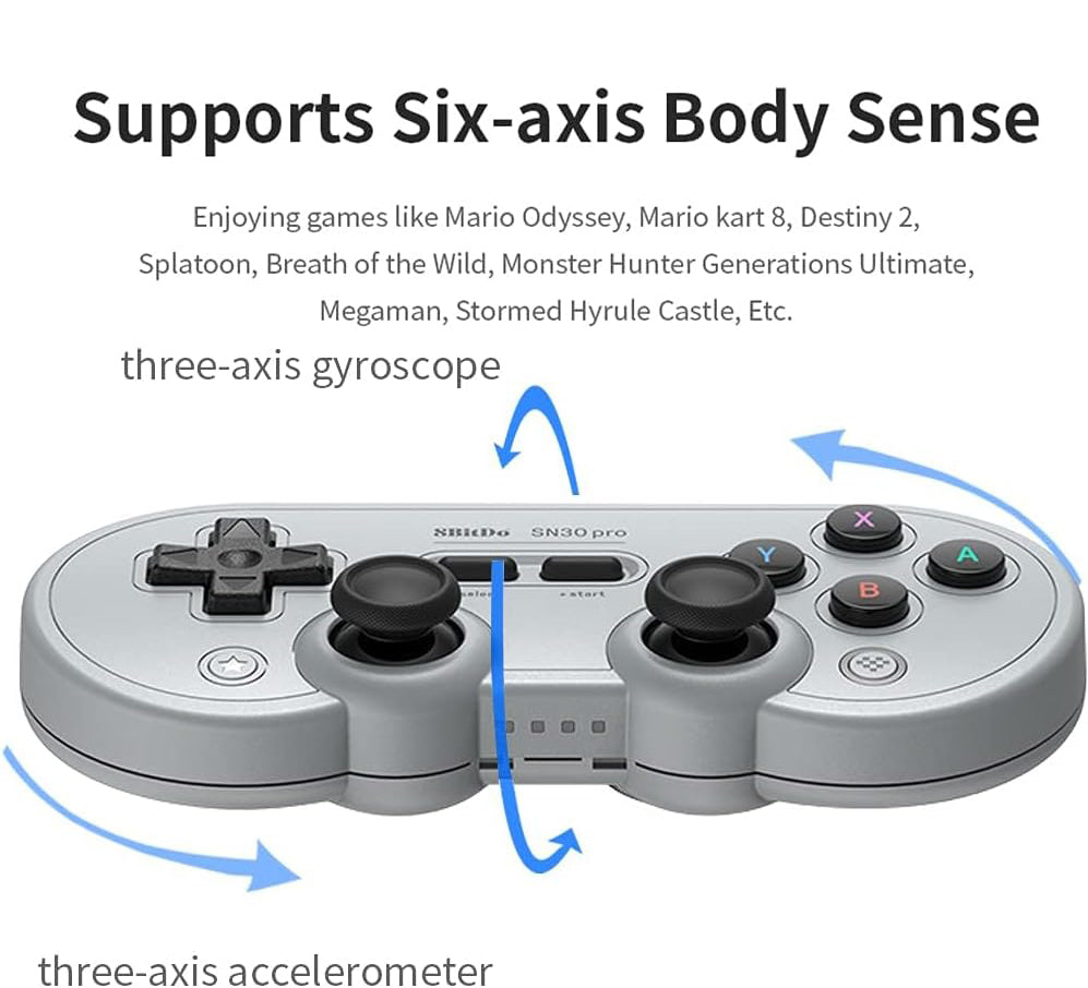 SN30 PRO Bluetooth Game Controller, Hall Effect Joystick Update, Wireless Gamepad Compatible with PC Windows, Android, PC macOS, Steam Deck, Raspberry Pi