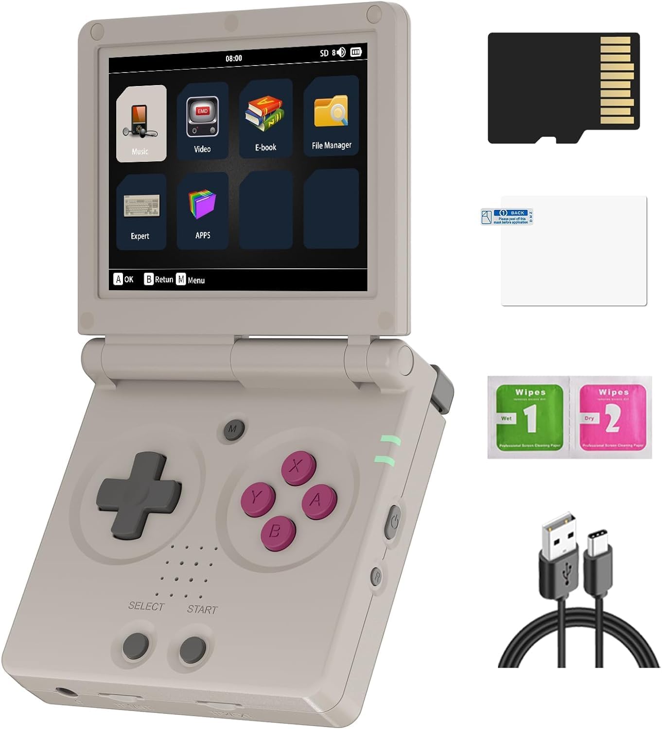 RG35XXSP Retro Handheld Game Console with 64G TF Card & 5532 Games, WiFi Bluetooth & HDMI TV Output